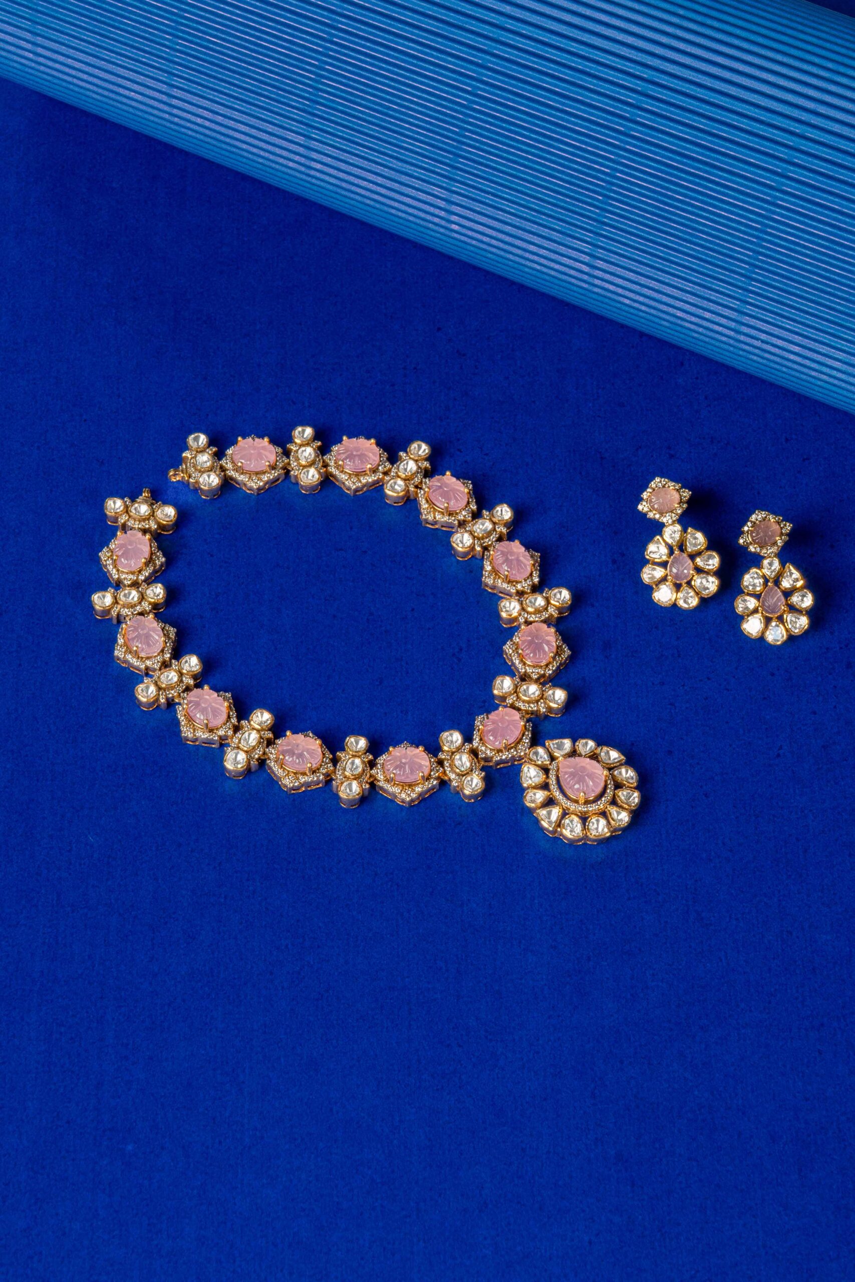 Pink Stone Kundan Choker Set Pink Stone Kundan Choker Set - Image 1